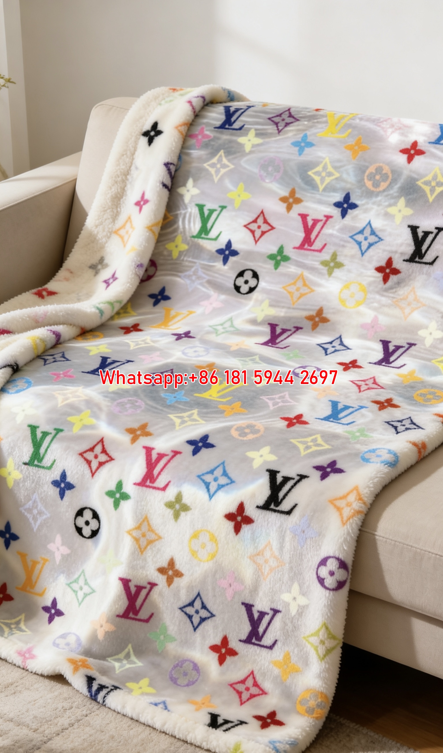LV-Inspired Watercolor Throw Blanket IMG_3168